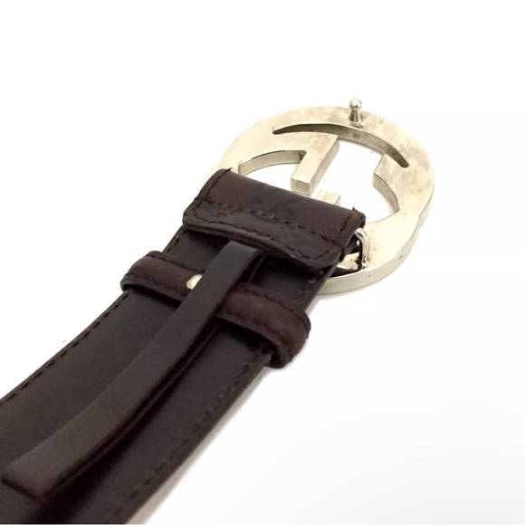 GUCCI SSIMA BROWN 80cm BELT - Picture 5 of 8